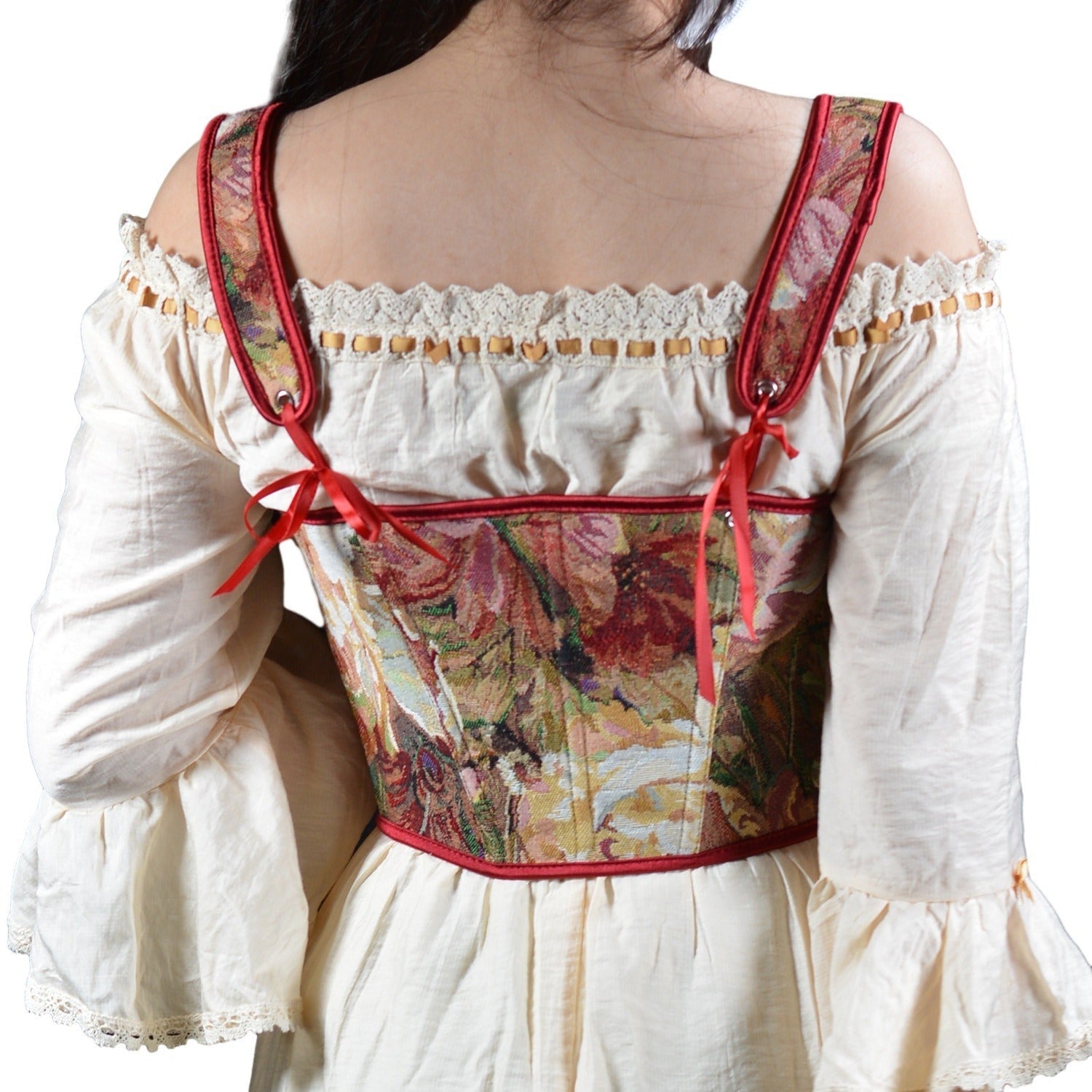 Korsettweste im Renaissance-Stil mit Spitzendesign, Bustier 3