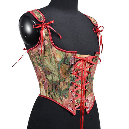 Korsettweste im Renaissance-Stil mit Spitzendesign, Bustier 4