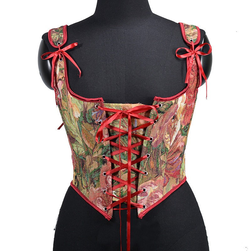 Korsettweste im Renaissance-Stil mit Spitzendesign, Bustier 6