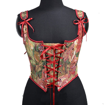 Korsettweste im Renaissance-Stil mit Spitzendesign, Bustier 6