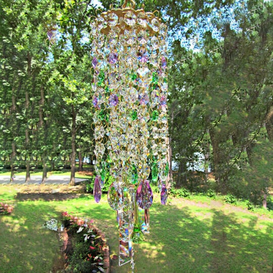 Kristall-Windspiel für den Garten – Elegantes mehrfarbiges Design mit beruhigenden Melodien und langlebiger Verwendung im Freien 6