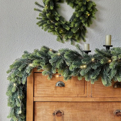 Künstliche Weihnachtsgirlande Mit LED-Beleuchtung 190 cm Ideal Für Innen- Und Außenbereich 2