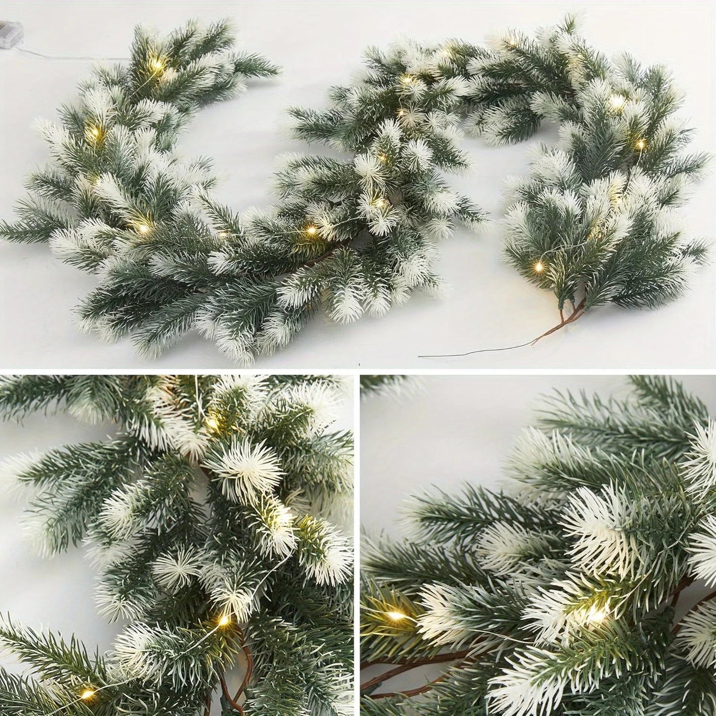 Künstliche Weihnachtsgirlande Mit LED-Beleuchtung 190 cm Ideal Für Innen- Und Außenbereich 6