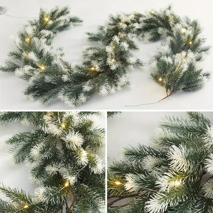Künstliche Weihnachtsgirlande Mit LED-Beleuchtung 190 cm Ideal Für Innen- Und Außenbereich 6