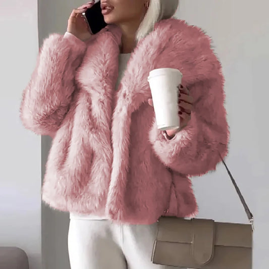 Kurze Damenjacke aus Kunstfell – Modische Fuchs-Felljacke für Herbst und Winter 1
