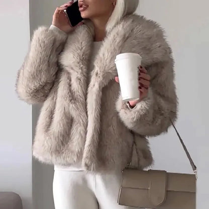 Kurze Damenjacke aus Kunstfell – Modische Fuchs-Felljacke für Herbst und Winter 10