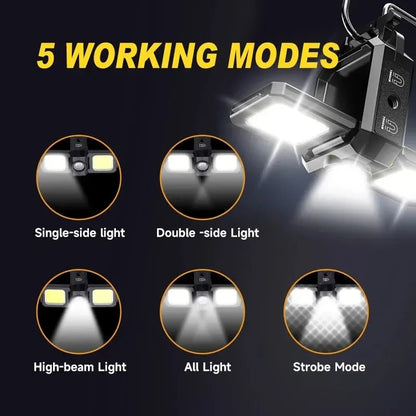 LED Arbeitsleuchte mit 800 Lumen und 5 Modi – Tragbares Arbeitslicht mit Akku, Magnetfuß und USB-C für Werkstatt und Outdoor 2