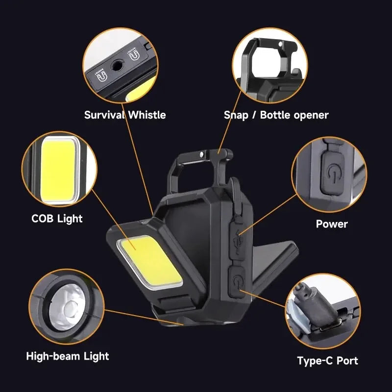 LED Arbeitsleuchte mit 800 Lumen und 5 Modi – Tragbares Arbeitslicht mit Akku, Magnetfuß und USB-C für Werkstatt und Outdoor 3