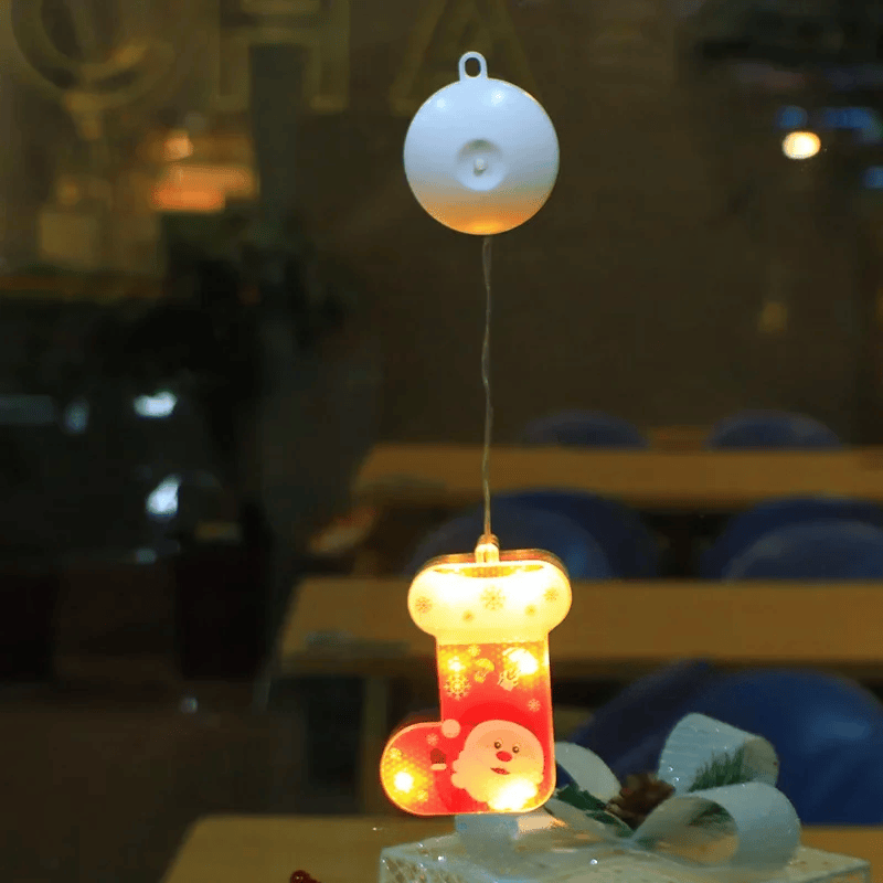 LED Schneeflocken Sternlampe – Dekorative Weihnachtslampe mit Saugnapf für Fenster und Bäume, 10 cm Durchmesser 10