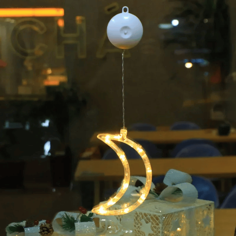 LED Schneeflocken Sternlampe – Dekorative Weihnachtslampe mit Saugnapf für Fenster und Bäume, 10 cm Durchmesser 12