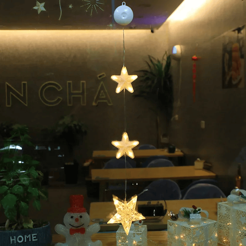 LED Schneeflocken Sternlampe – Dekorative Weihnachtslampe mit Saugnapf für Fenster und Bäume, 10 cm Durchmesser 14