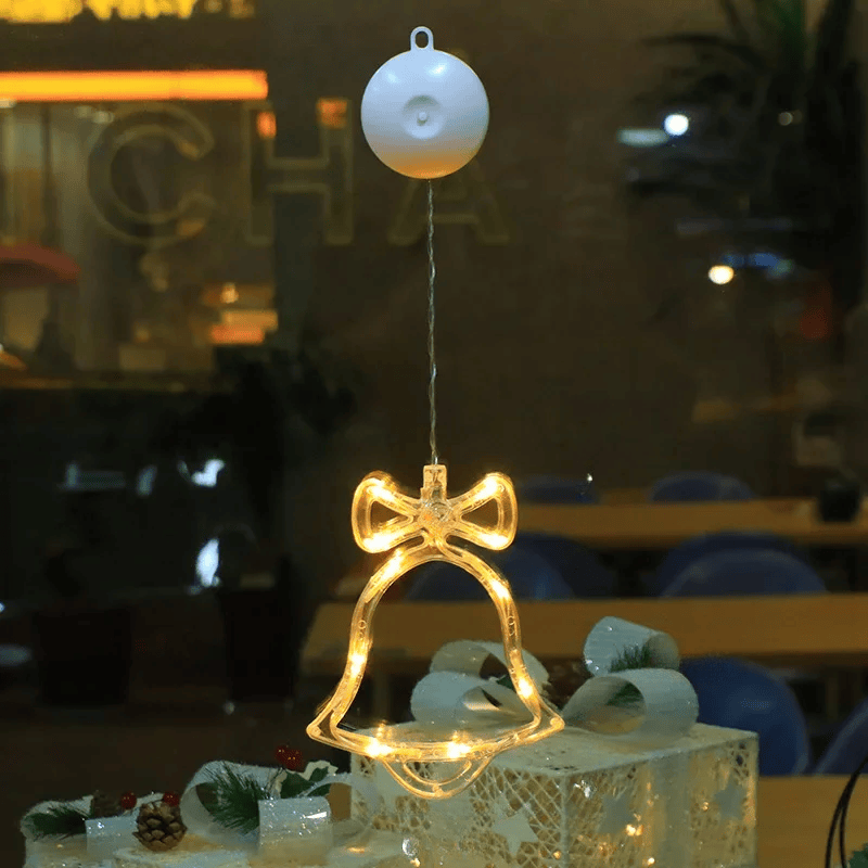 LED Schneeflocken Sternlampe – Dekorative Weihnachtslampe mit Saugnapf für Fenster und Bäume, 10 cm Durchmesser 15