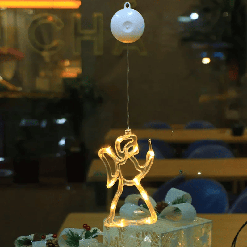 LED Schneeflocken Sternlampe – Dekorative Weihnachtslampe mit Saugnapf für Fenster und Bäume, 10 cm Durchmesser 26