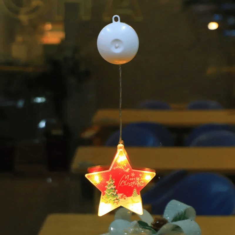 LED Schneeflocken Sternlampe – Dekorative Weihnachtslampe mit Saugnapf für Fenster und Bäume, 10 cm Durchmesser 28