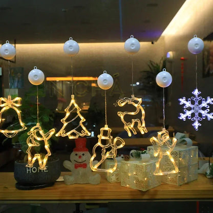 LED Schneeflocken Sternlampe – Dekorative Weihnachtslampe mit Saugnapf für Fenster und Bäume, 10 cm Durchmesser 3