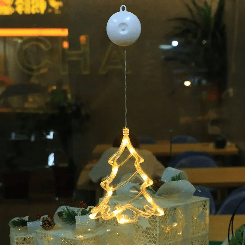 LED Schneeflocken Sternlampe – Dekorative Weihnachtslampe mit Saugnapf für Fenster und Bäume, 10 cm Durchmesser 30