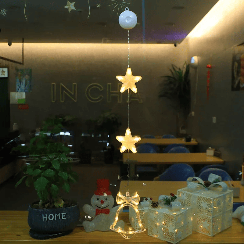 LED Schneeflocken Sternlampe – Dekorative Weihnachtslampe mit Saugnapf für Fenster und Bäume, 10 cm Durchmesser 31