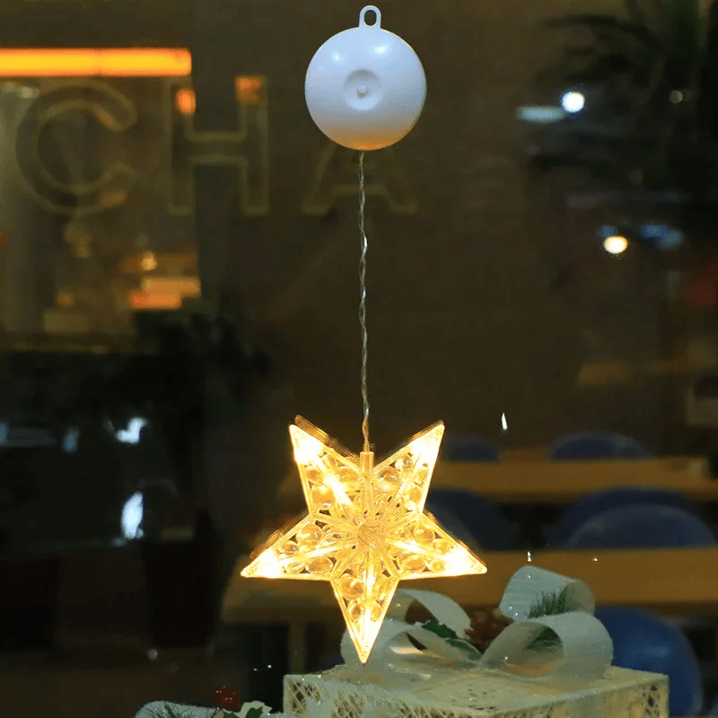 LED Schneeflocken Sternlampe – Dekorative Weihnachtslampe mit Saugnapf für Fenster und Bäume, 10 cm Durchmesser 35