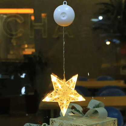 LED Schneeflocken Sternlampe – Dekorative Weihnachtslampe mit Saugnapf für Fenster und Bäume, 10 cm Durchmesser 35