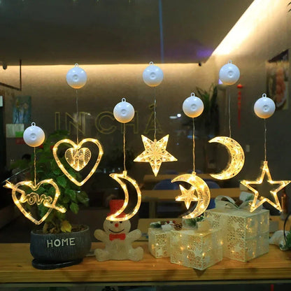 LED Schneeflocken Sternlampe – Dekorative Weihnachtslampe mit Saugnapf für Fenster und Bäume, 10 cm Durchmesser 4