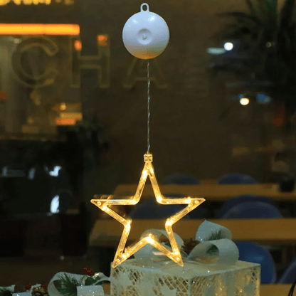 LED Schneeflocken Sternlampe – Dekorative Weihnachtslampe mit Saugnapf für Fenster und Bäume, 10 cm Durchmesser 8