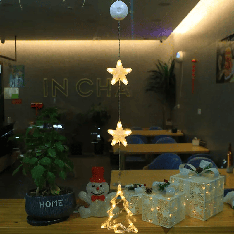 LED Schneeflocken Sternlampe – Dekorative Weihnachtslampe mit Saugnapf für Fenster und Bäume, 10 cm Durchmesser 9