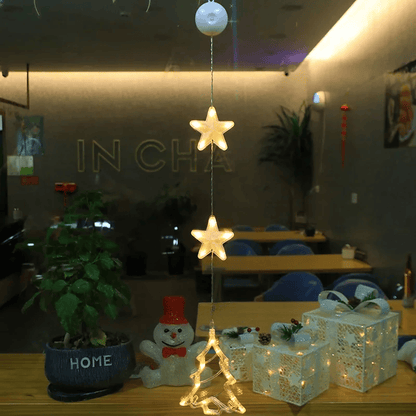 LED Schneeflocken Sternlampe – Dekorative Weihnachtslampe mit Saugnapf für Fenster und Bäume, 10 cm Durchmesser 9