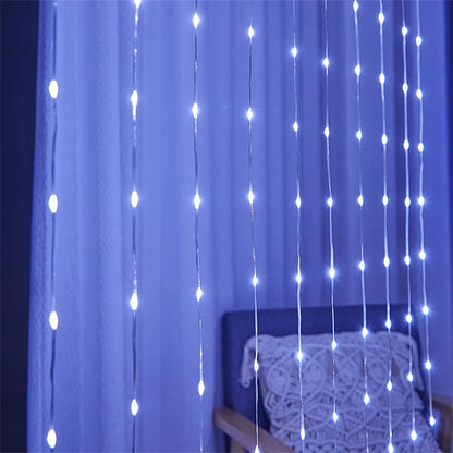 LED Wasserfallbeleuchtung Licht Dekoration 3x2m Kunststoff für Magische Atmosphäre 0