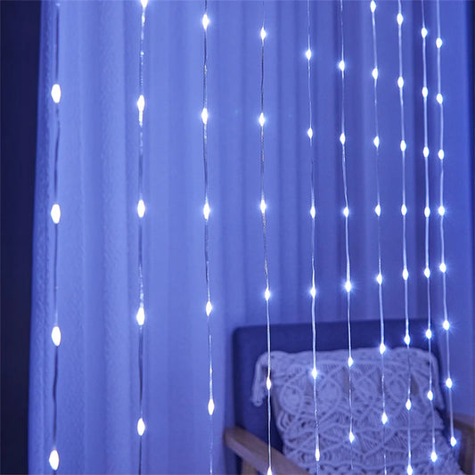 LED Wasserfallbeleuchtung Licht Dekoration 3x2m Kunststoff für Magische Atmosphäre 0