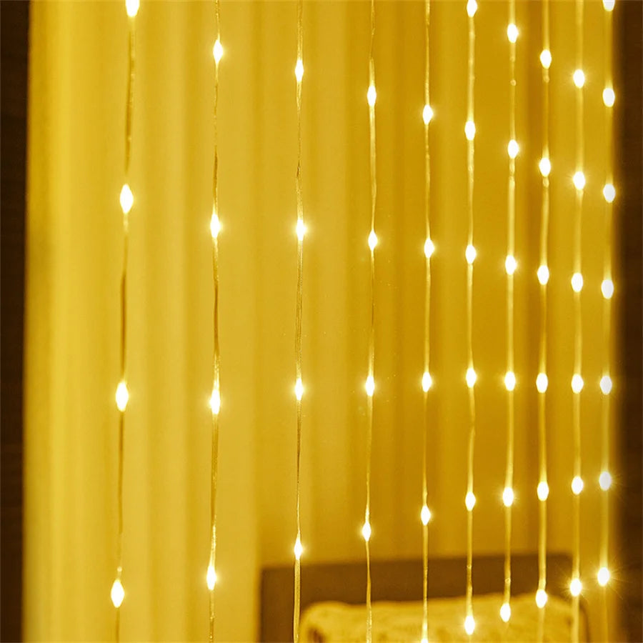 LED Wasserfallbeleuchtung Licht Dekoration 3x2m Kunststoff für Magische Atmosphäre 2