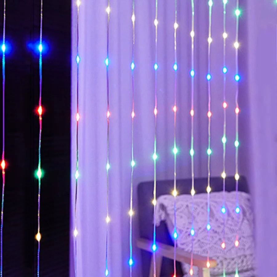LED Wasserfallbeleuchtung Licht Dekoration 3x2m Kunststoff für Magische Atmosphäre 5