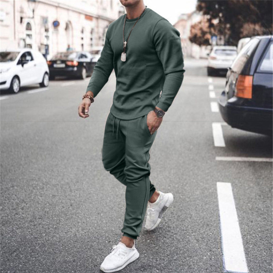 Herren Trainingsanzug Blau Größe M Baumwolle Jogginganzug Set-1