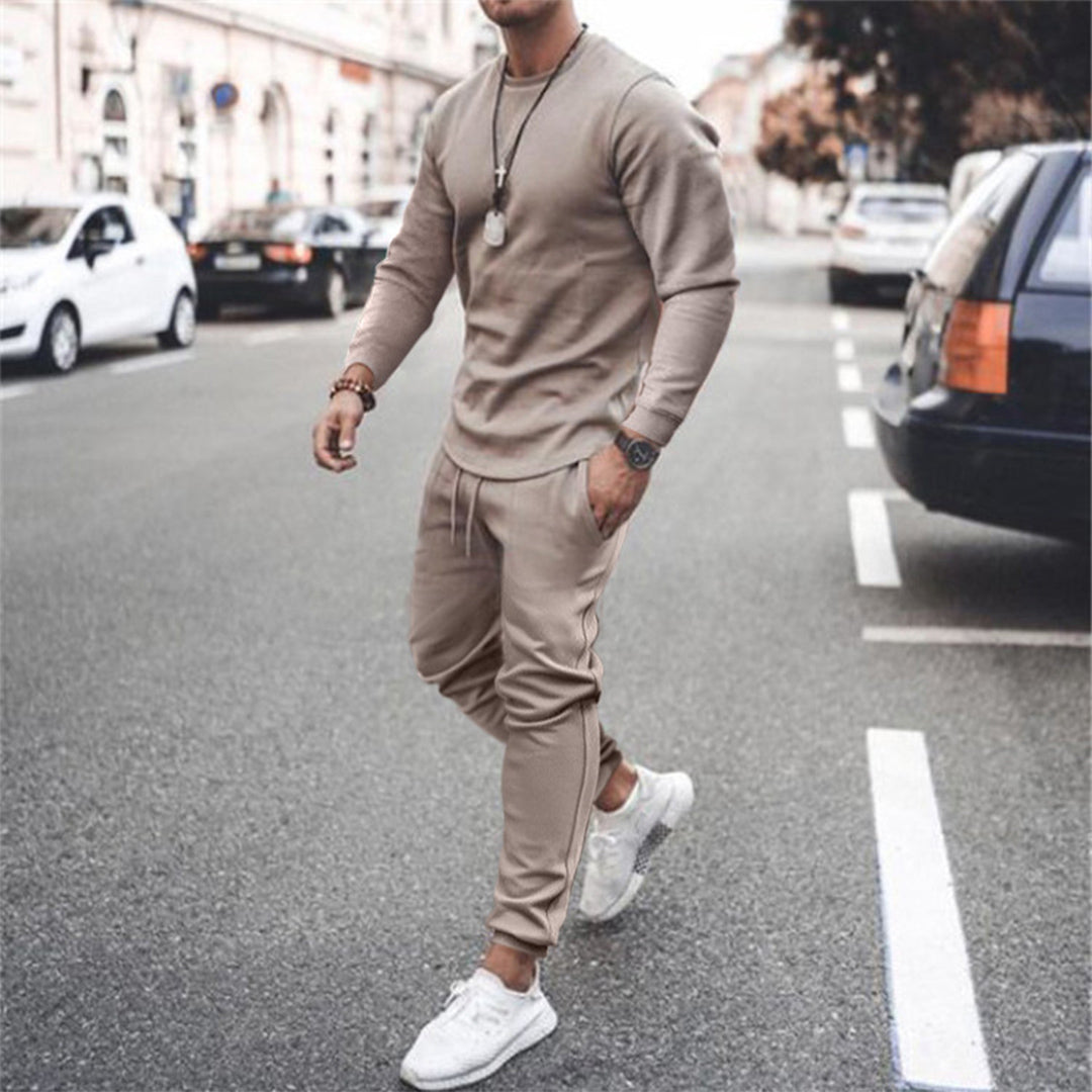Herren Trainingsanzug Blau Größe M Baumwolle Jogginganzug Set-6