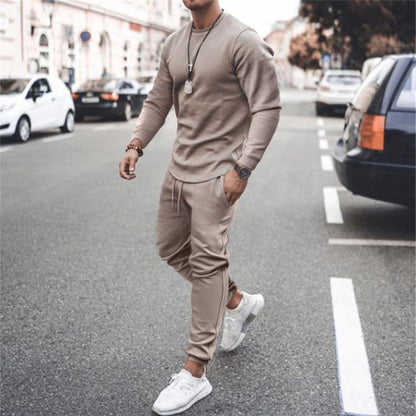 Herren Trainingsanzug Blau Größe M Baumwolle Jogginganzug Set-6