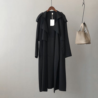 Women's Elegant Trench Coat – Long Cut Flowing Timeless for All Seasons