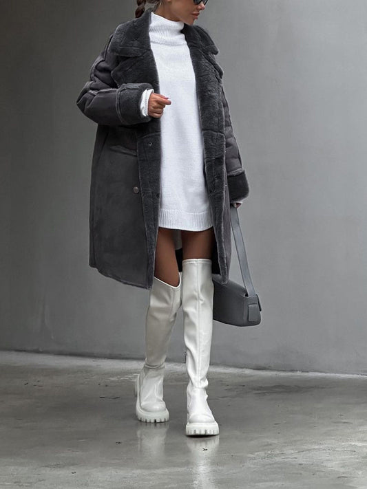 Larissa | Eleganter Mantel in Übergröße für Damen – Warmes Winter-Plüsch-Revers 0