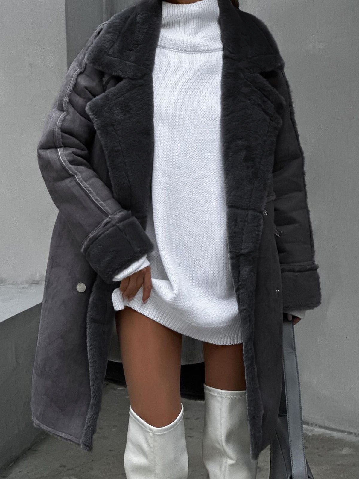 Larissa | Eleganter Mantel in Übergröße für Damen – Warmes Winter-Plüsch-Revers 1