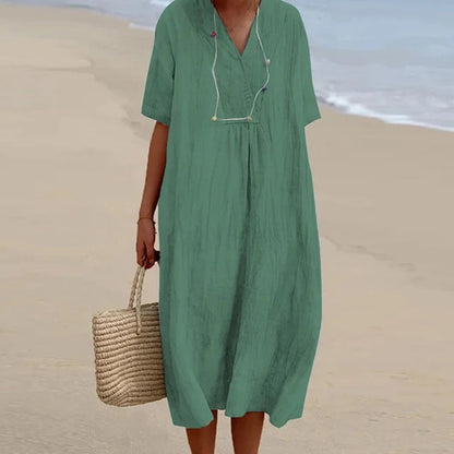 Lässiges Sommerkleid für Damen – Atmungsaktives Polyester in Lebhaften Farben, Stilvolles Design für Warme Tage 10