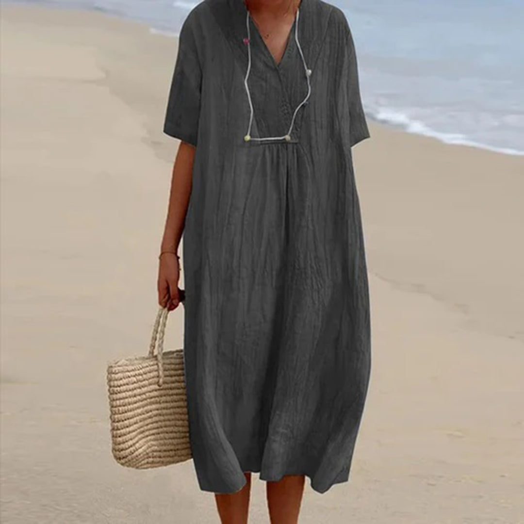 Lässiges Sommerkleid für Damen – Atmungsaktives Polyester in Lebhaften Farben, Stilvolles Design für Warme Tage 2