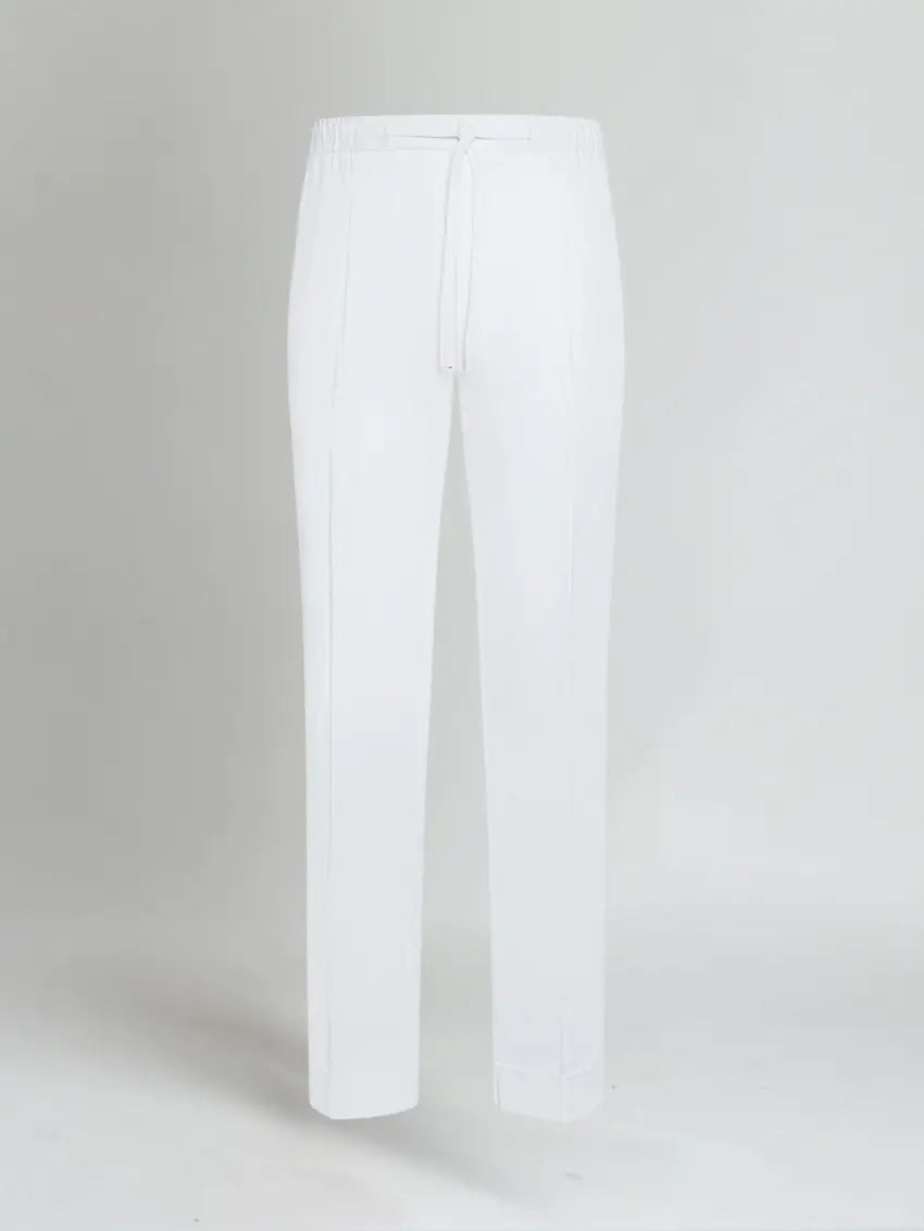 Liam | Elegante Weiße Leinenhose Mit Kordel Für Herren 3