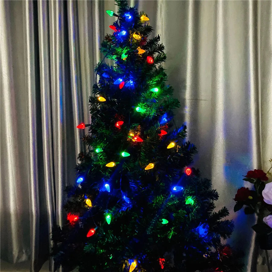 Lichterkette Außen 10m 100 LED Wasserdicht 8 Modi für Weihnachtsbeleuchtung und Gartenpartys 4