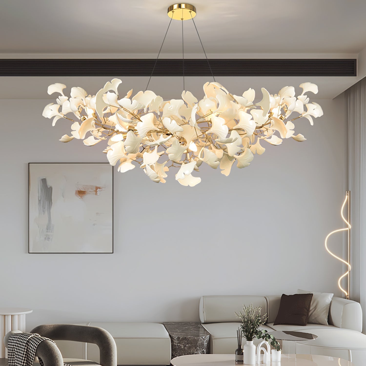 Lixora | Zeitgenössischer Kronleuchter im Gingko-Stil 2