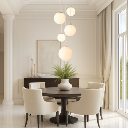 LumiGlow | Skandinavischer Kronleuchter Mondlampe Treppe mit skulpturaler Eleganz 5