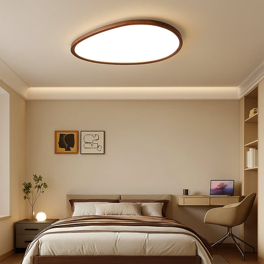 LumiGrain | Moderne ultradünne Deckenleuchte aus dunklem Holz 0