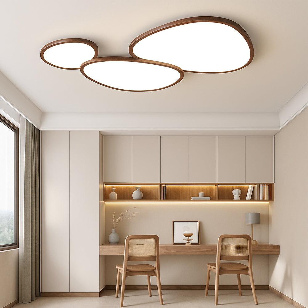 LumiGrain | Moderne ultradünne Deckenleuchte aus dunklem Holz 4