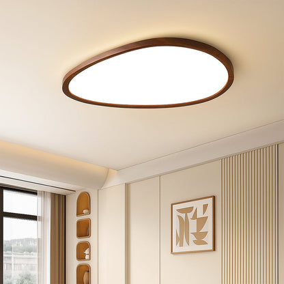 LumiGrain | Moderne ultradünne Deckenleuchte aus dunklem Holz 5