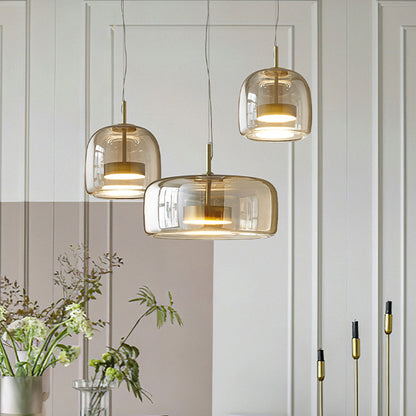 LuxeGlow – Bernsteinfarbene Retro-Pendelleuchte 2