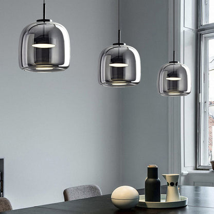 LuxeGlow – Bernsteinfarbene Retro-Pendelleuchte 3