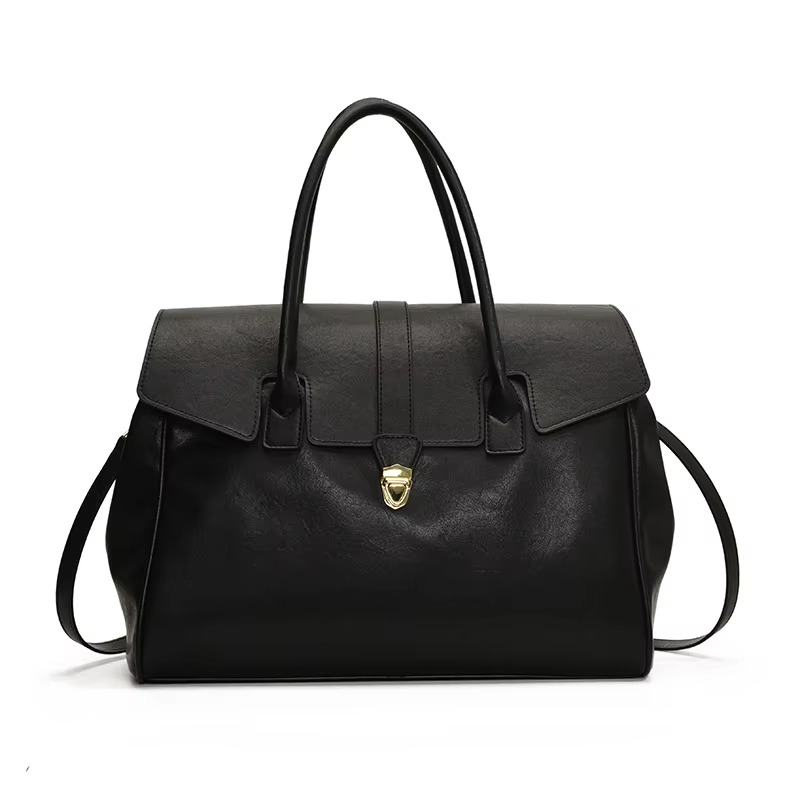 Luxuriöse Damen-Boston-Tasche mit Griff und Schultergurt 1