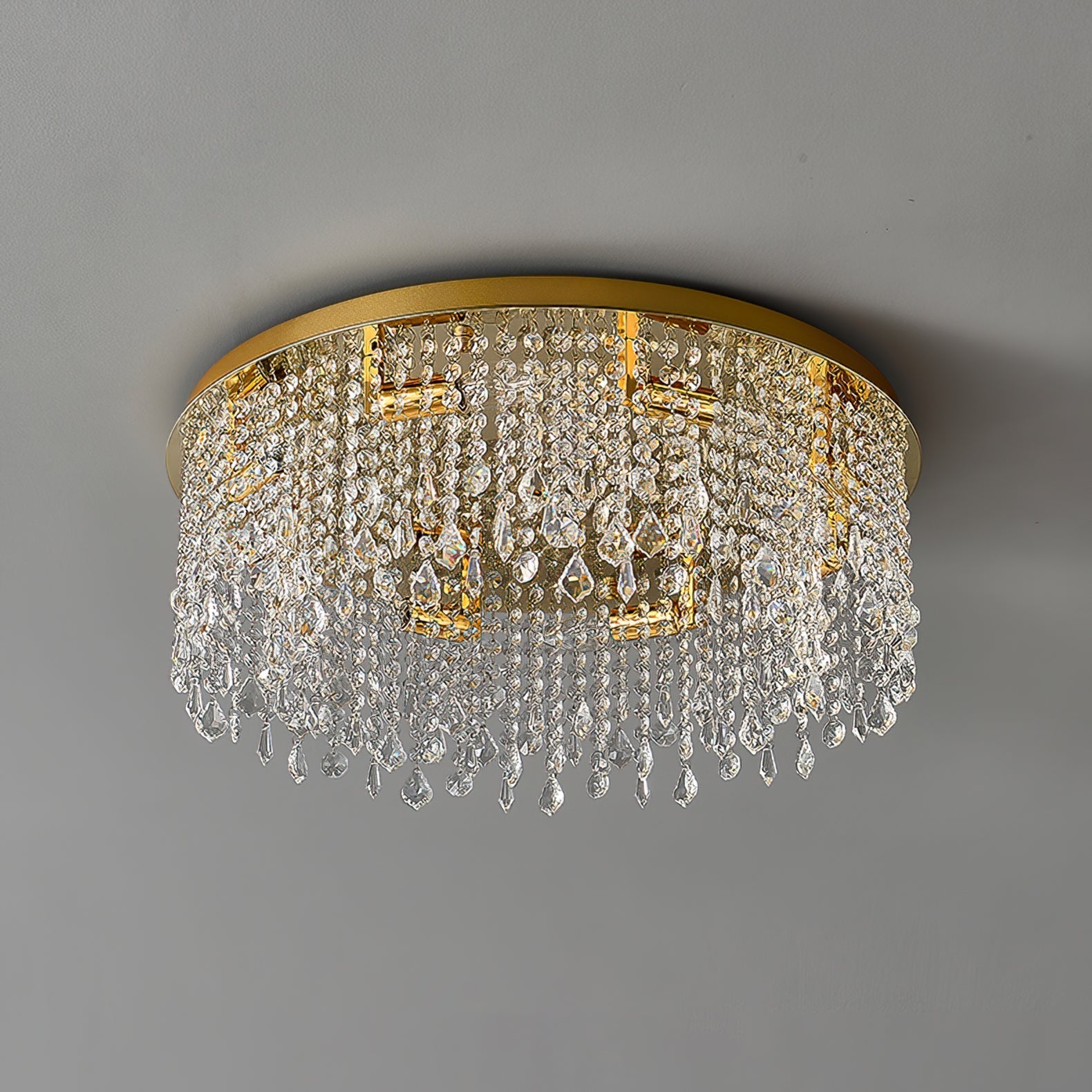 Luxuriöse Deckenlampe aus Kristall und Edelstahl für Wohnzimmer oder Schlafzimmer – Elegante Innenbeleuchtung 3